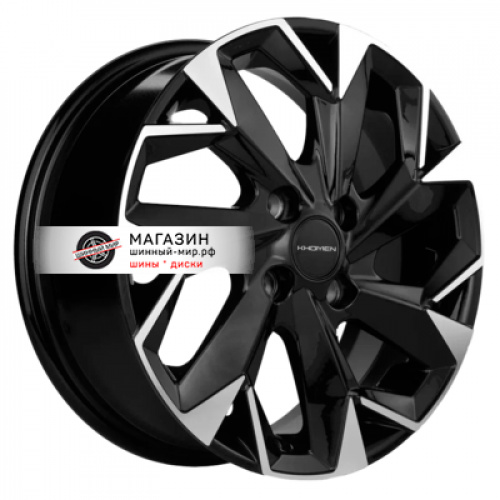 6*15 4*100 ET45 56,6 Khomen Wheels KHW1508 Black-FP (Nexia) - 1
