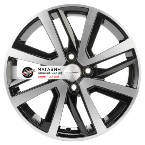 6*16 4*100 ET48 54,1 Khomen Wheels KHW1609 Black-FP (Rio I/Solaris I) - 1