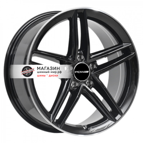 7,5*18 5*112 ET35 66,56 PDW FF2127 Gloss Black Machine Edge - 1